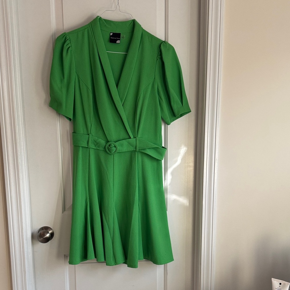 Maison Tara Green Mini Dress